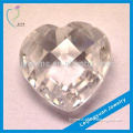 Good polished white clear heart double side checkerboard cubic zirconia